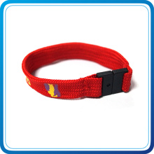 Custom Polyester Fabric Wristband with Plastic Buckle Lock